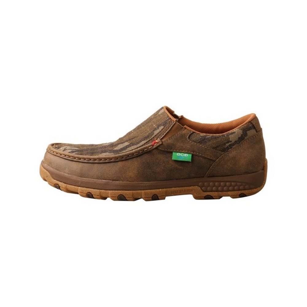 Twisted X Men's (WIDE) Mossy Oak Camouflage Slip-On Driving Moccasin, Camo Shoe - Picture 3 of 5